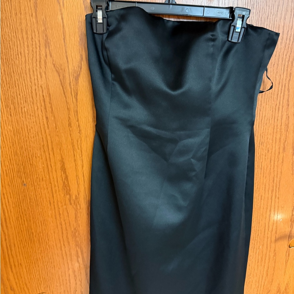 Ann Taylor Black  Satin Strapless Dress